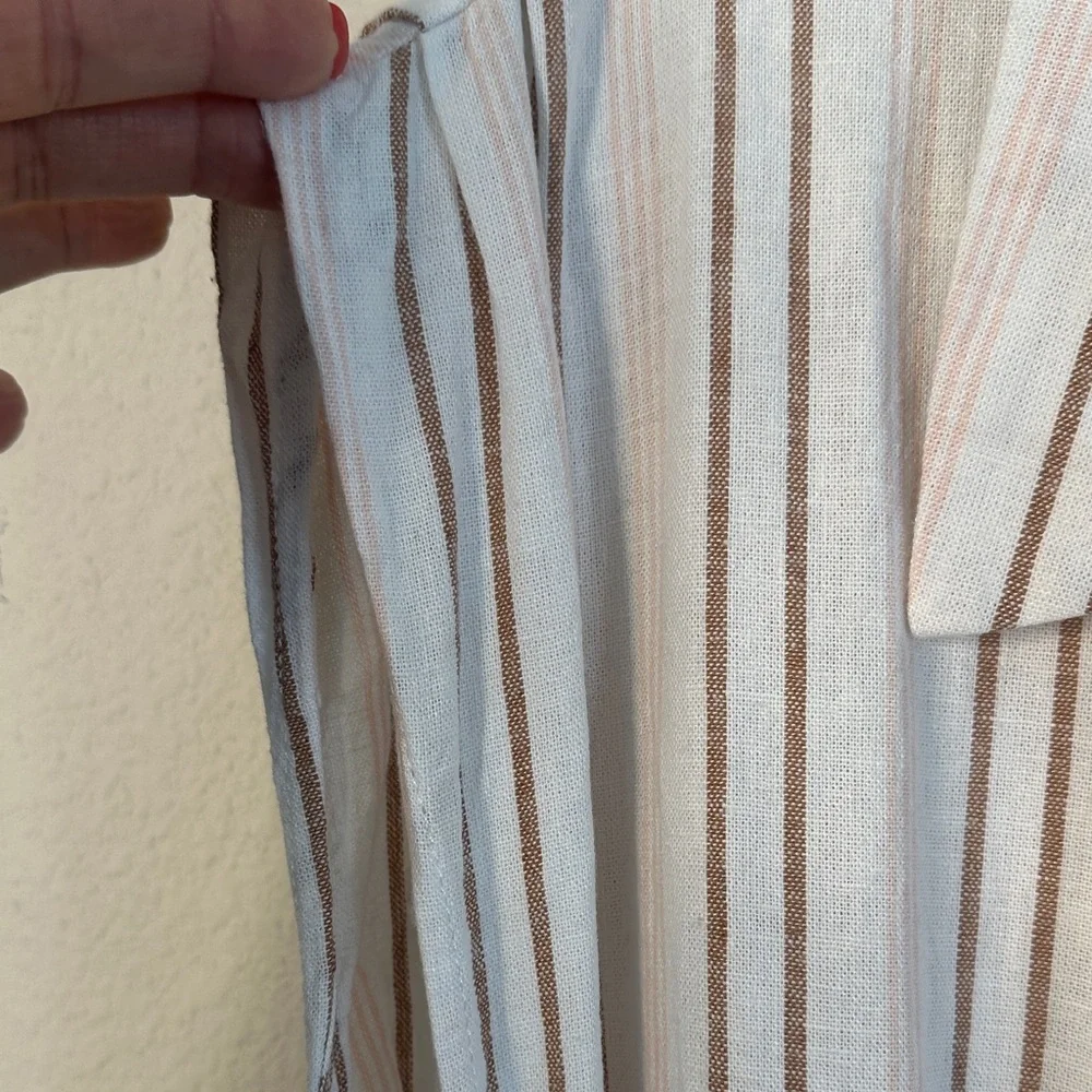 Rafaella Cream and Brown‎ Striped Jumpsuit